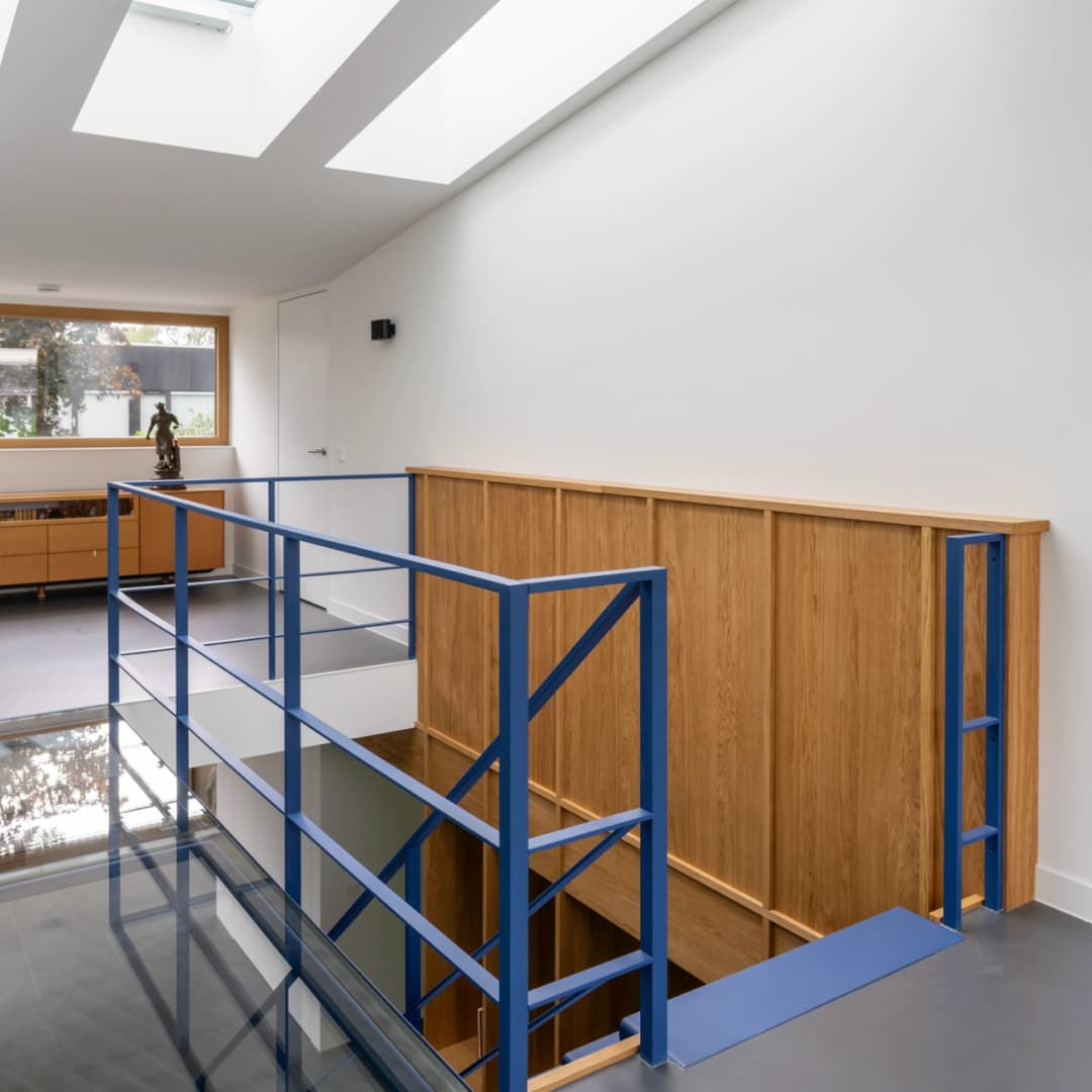 Stalen balustrade met horizontale spijlen