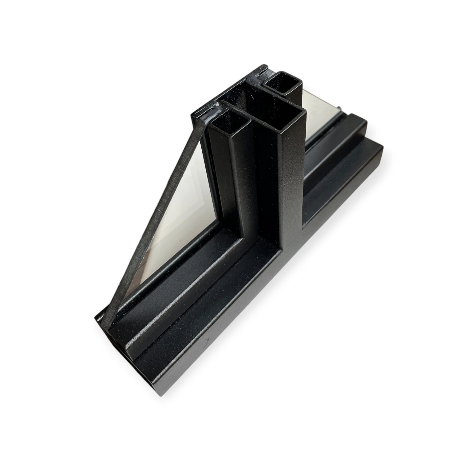 Breed T-profiel en koker glaslat